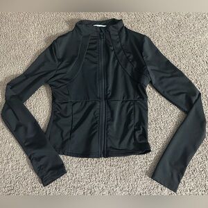 SHEIN kids Black Zip-Up Jacket stretchy - runs small